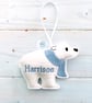 Polar Bear With Scarf Christmas Hanging Decoration Personalised Gift - Image 3