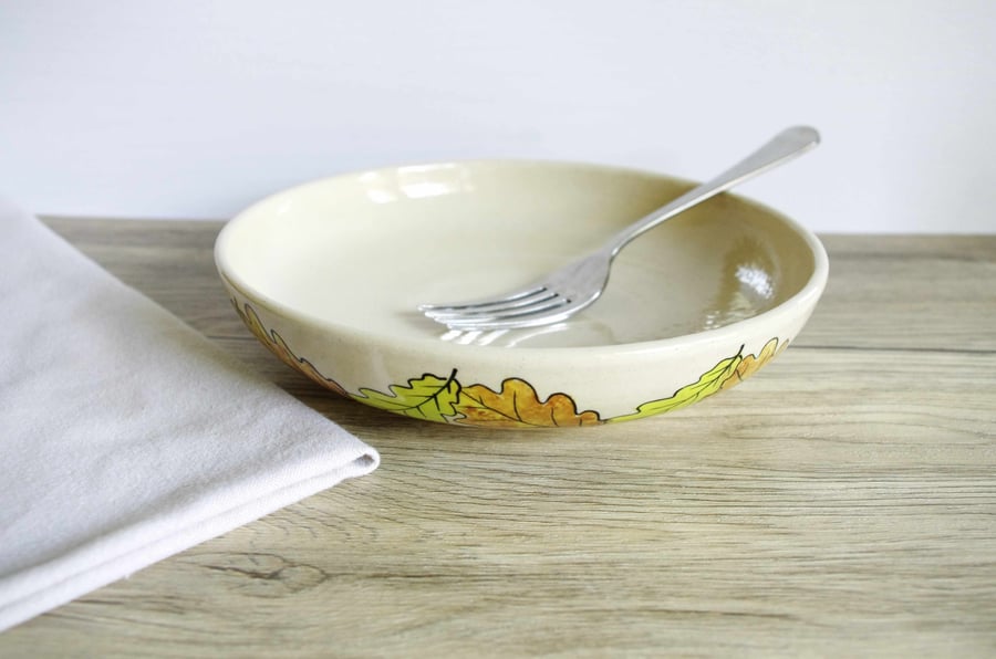 Paste Bowl - Autumn Oak Leaves 