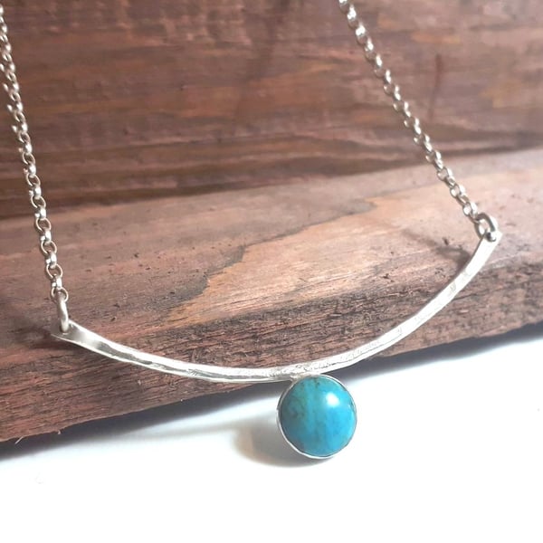 Recycled Sterling Silver Handmade Turquoise Necklace