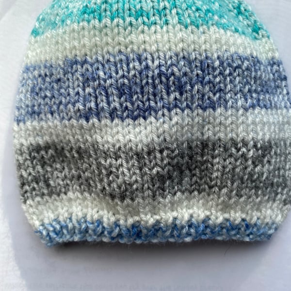 Striped baby beanie