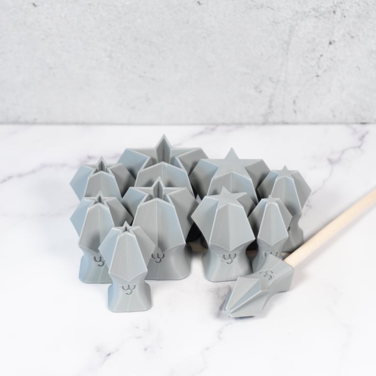 Star Clay Stamp Set – Five-Point Design Stamps for Ceramics & Polymer Clay