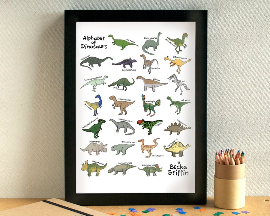 Dinosaur Alphabet Art Print