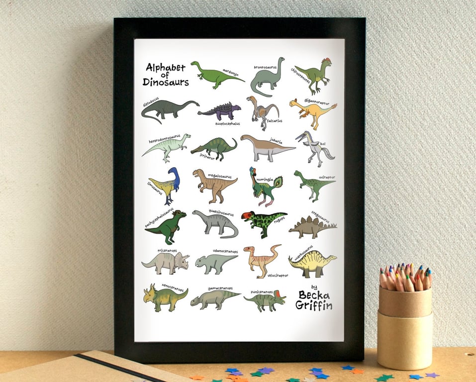 Dinosaur Alphabet Art Print
