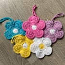 Crochet flower pouch or bag charm