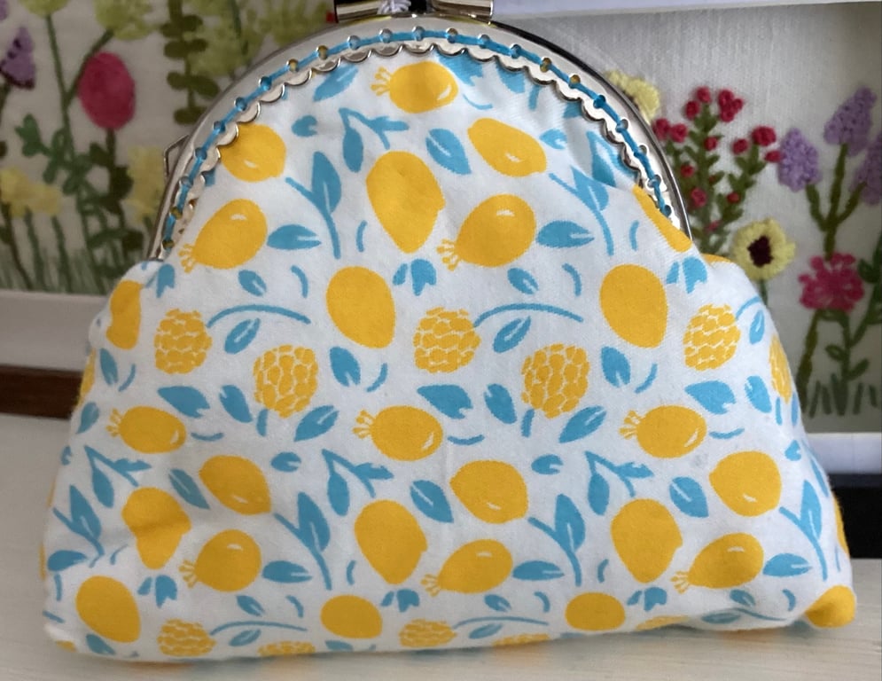 Lemons coin purse with lemon ball clasp