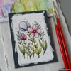 paper flowers (8) - original aceo