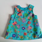 Dress, 0-3 months, Summer dress, Owls, A line dress, pinafore
