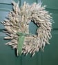 Natural Dried Wheat & Pampas Wreath – Sage Green Velvet Ribbon Scandi Decor - Image 7