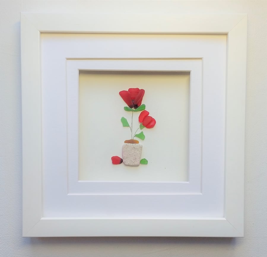 Sea Glass Rose Bud, For her, For Mum, Mother's Day Gift, Anniversary Gift,