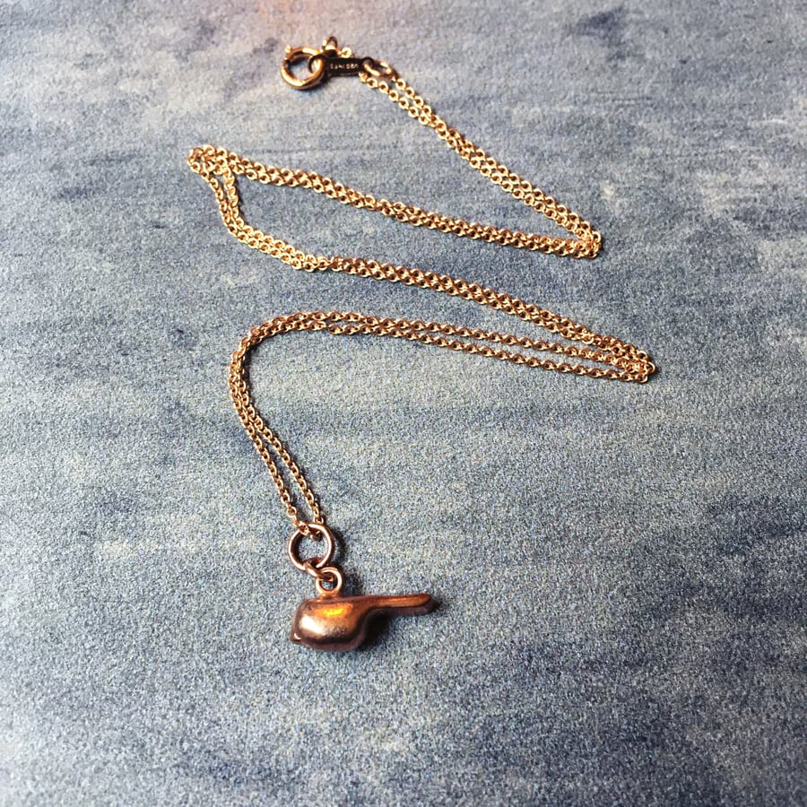 Rose gold plated bird necklace - vermeil bird necklace 