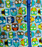 Small zipped purse - colourful owls on light blue - Image 4