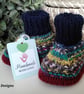 Baby Hand Knitted Booties 0-3 months size  - Image 3