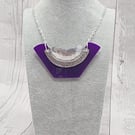 Recycled Aluminium Drink Can Base, Purple Acrylic Shape Necklace Pendant