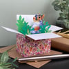 Grey Squirrel Card. Blank or Personalised 3D box card or Gift Card Holder