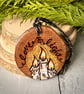 Candle trio. Pyrography hanging decoration. Love and Light. - Image 1