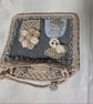Wearable Textile Art Clutch – One of a Kind, The Girl with Blue Eyes - Image 2