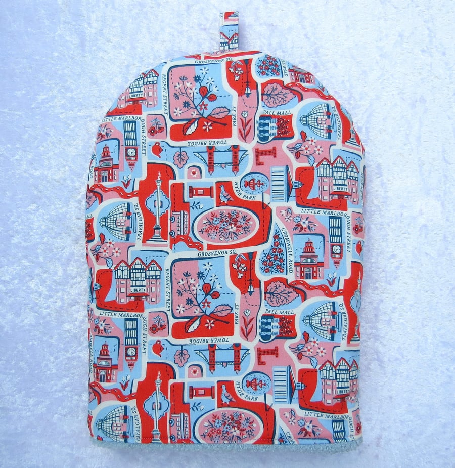 Coffee Cosy, cafetiere cover, Liberty cotton, to fit a  3 cup cafetiere, London
