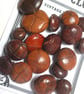 18 Vintage Brown Leather 'Football' Buttons - Image 2