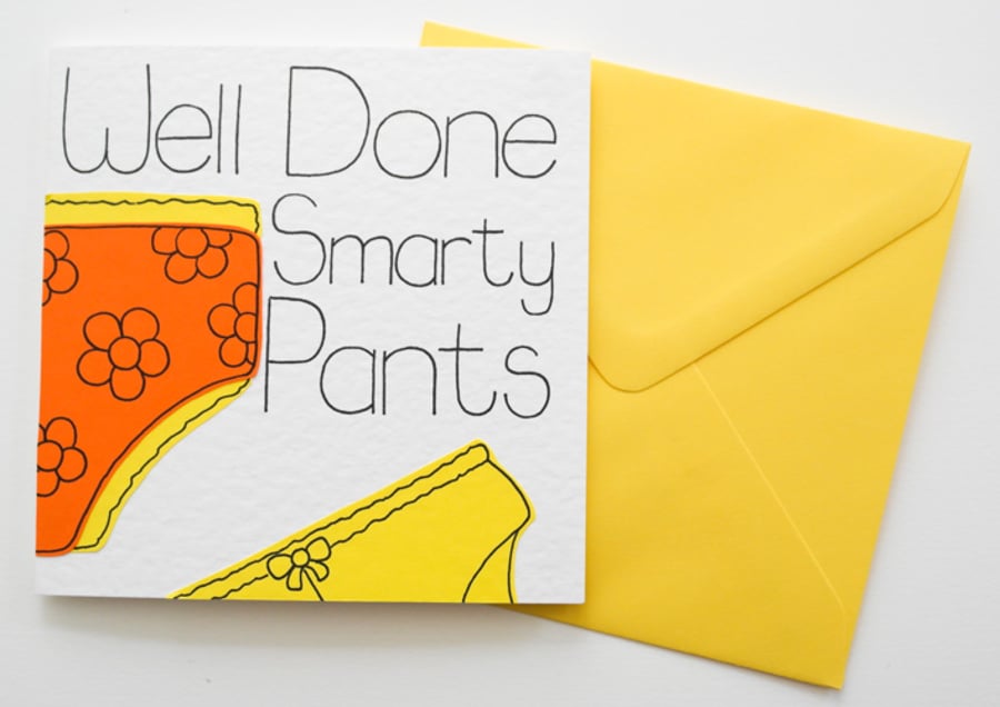 Well Done Smarty Pants Exam Congratulations Card, New Job Card for Her