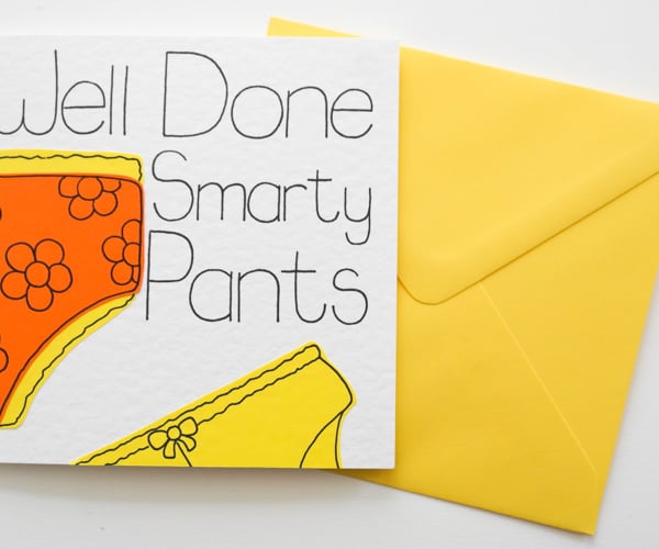 Well Done Smarty Pants Exam Congratulations Card, New Job Card for Her