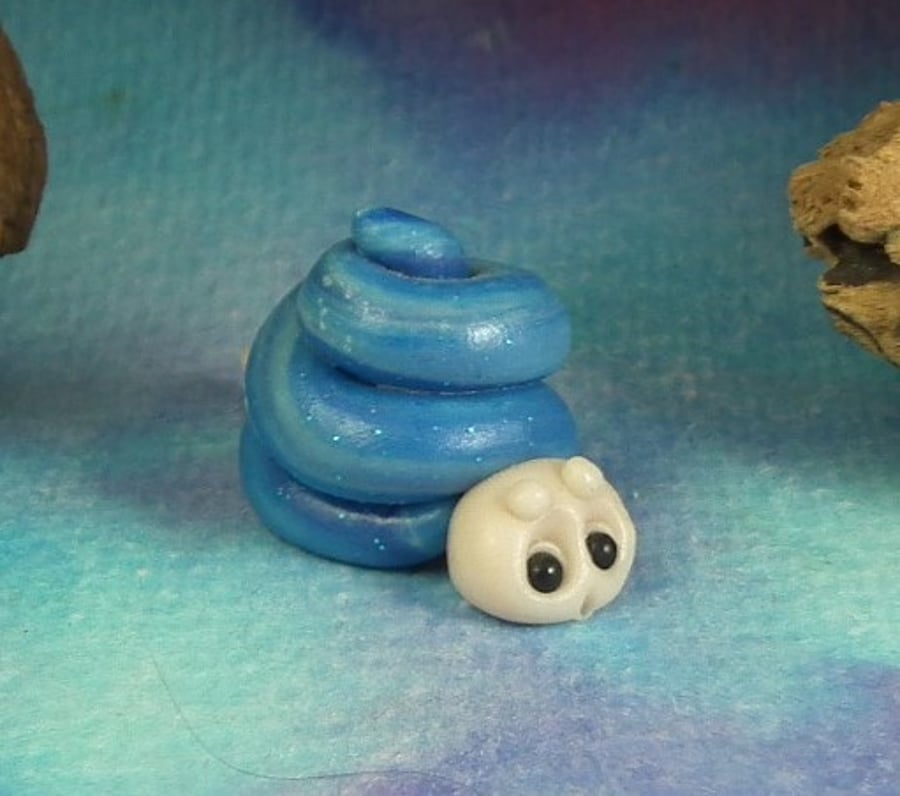 Spring Sale ... Tiny Village Snail OOAK Sculpt by Ann Galvin Gnome Village