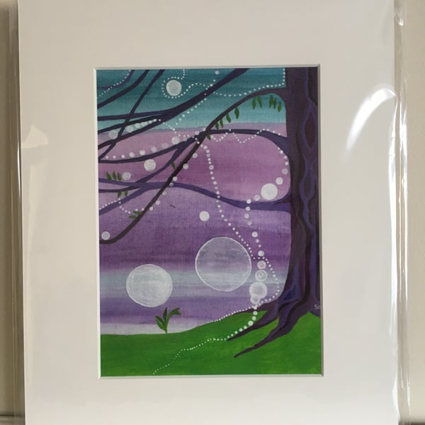 Ribbons of Light. Mounted print from my original painting.