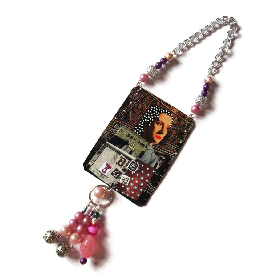 Vintage Style Inspirational Artwork ACEO Assemblage BE YOU Mixed Media Art