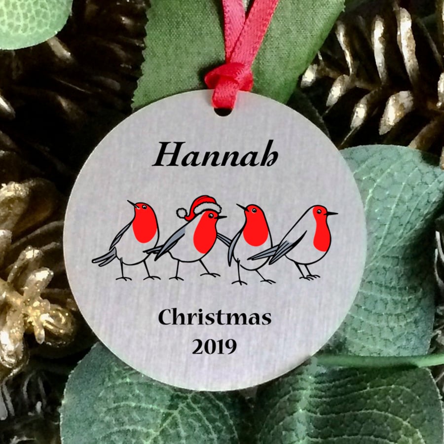 Girls Personalised Christmas tree ornament, sentimental keepsake gift. H29