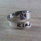 Sterling Silver Hand Stamped Be Kind Of A B----H Adjustable Ring (SKU261124)