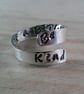 Sterling Silver Hand Stamped Be Kind Of A B----H Adjustable Ring (SKU261124)