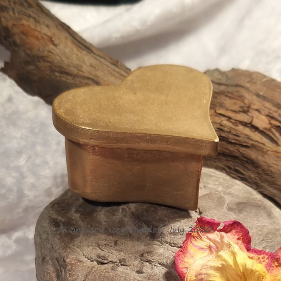 Heart Shaped Bronze Box