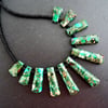 Green Impression Jasper Fan Necklace