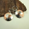 Earrings,  Sterling Silver and Copper Two Tone Hearts