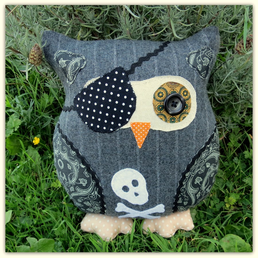 The Pinstripe Pirate Owl.  Halloween.