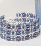 Small Beaded Cuff Bracelet in Denim Blue