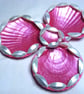 Fuchsia shell trinket dishes with mother of pearl trocha shell
