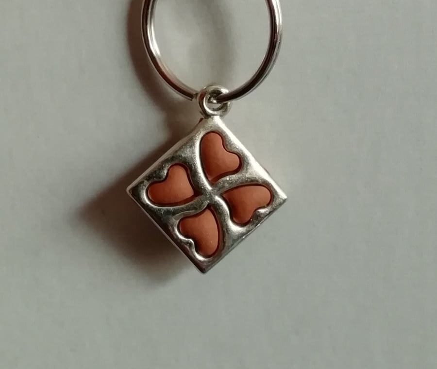 Clay heart keyring 