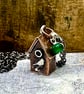 Bird House Copper & Silver Pendant - Image 1