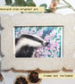 Badger with lilac flowers, original animal drawing, badger art
