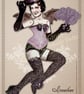 Paper Art Doll Irmalene the Vampire Showgirl for you to cut out and frame - Image 3