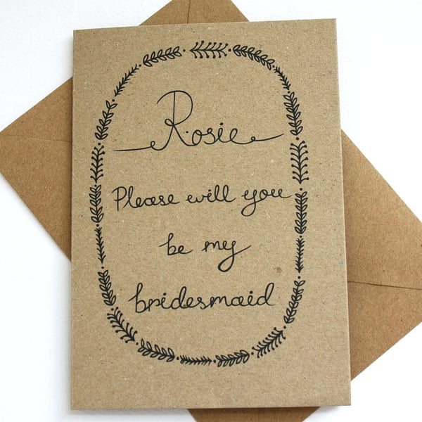 Personalised - Will you be my bridesmaid card