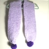 Purple Pom Pom Hand Knitted Scarf