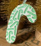 Ceramic candy cane Christmas decoration green - Image 2