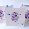 Easter Cards,'Floral Egg'Printed Design Handfinished,Pk of 3