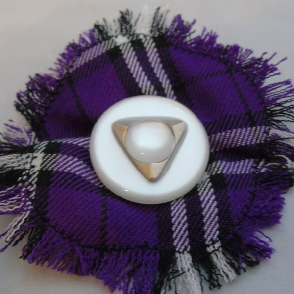 Fabric Brooch - Purple Tartan