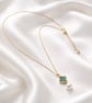 Four leaf Clover and Pearl Pendant Necklace - Gold Plated  - Image 4
