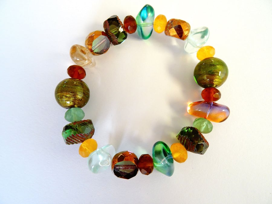 Czech Glass Autumn Bracelet