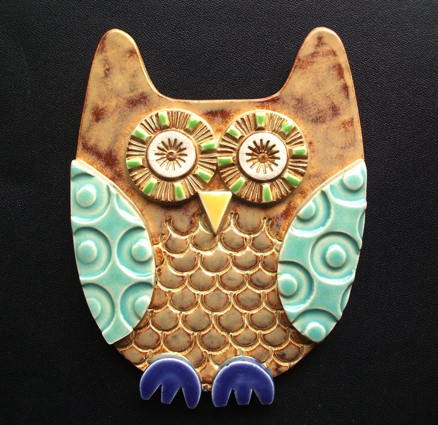 Brown Owl ceramic hanging decoration 