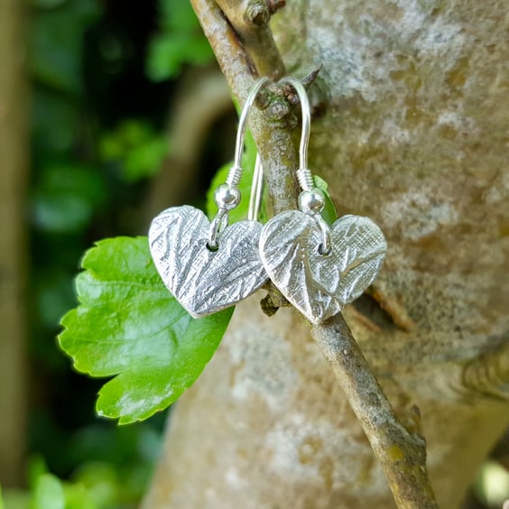 Heart jewellery -handmade silver earrings- valentines 