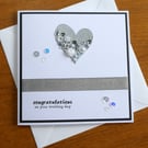 Embellished Heart Wedding Card